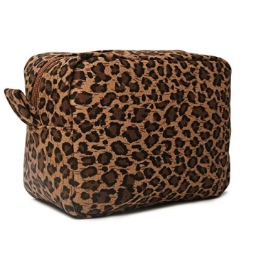 Stylish Leopard Cosmetic Bag - Waterproof & Spacious Travel Organizer