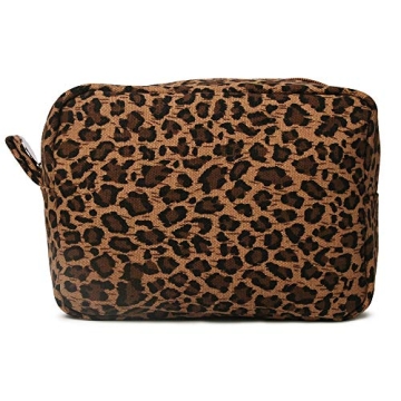 Waterproof Leopard Cosmetic Bag Spacious Travel Organizer