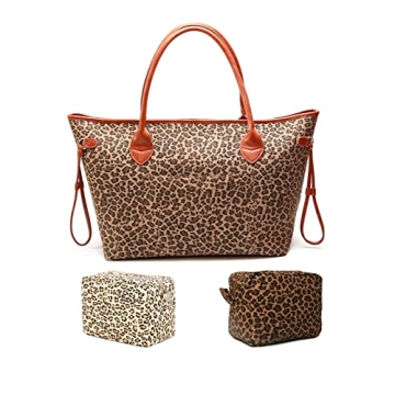 Waterproof Leopard Cosmetic Bag Spacious Travel Organizer