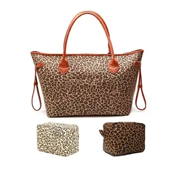 Waterproof Leopard Cosmetic Bag Spacious Travel Organizer