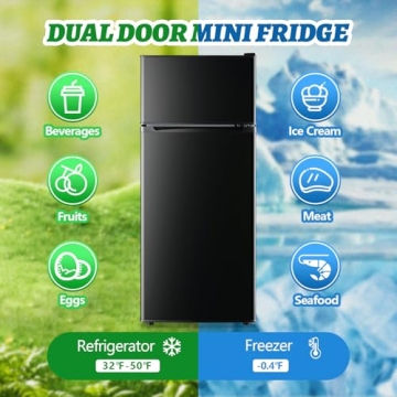 DEMULELR Mini Refrigerator with Freezer: Compact & Efficient Cooling Solution