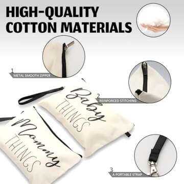 BARUN Mommy and Baby Bag - New Mom Gifts New Mommy Essentials, Postpartum Gifts for Mom Gifts for New Moms, New Mom Accessories Gifts Mama, New Mommy Gifts Travel Gifts for Mom,New Mother Gift 2Pcs