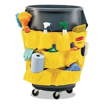 Rubbermaid Commercial Cleaner Caddy for BRUTE Trash Cans, Yellow, 1 Count