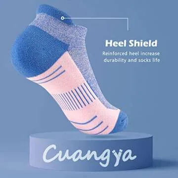 cuangya Performance Ankle Socks for Women - 5 Pairs
