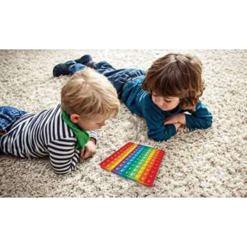 POP-n-Teach 100 Pop It Fidget Toy Rainbow Hundreds Chart for Kids -Counting Toys - Popits for Kids - Count to 100 Numbers - 1st Grade Classroom Must Haves- Bubble Pop Its - Big Square Sensory Toy