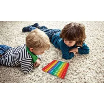 POP-n-Teach 100 Pop It Fidget Toy Rainbow Hundreds Chart for Kids -Counting Toys - Popits for Kids - Count to 100 Numbers - 1st Grade Classroom Must Haves- Bubble Pop Its - Big Square Sensory Toy