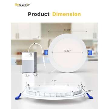 Ensenior 12 Pack LED Recessed Lighting, Dimmable & Adjustable