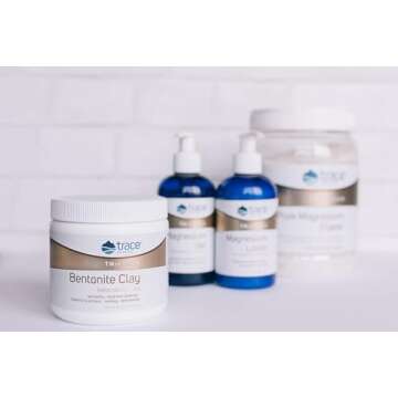 Trace Minerals Bentonite Clay - Deep Cleaning Skin Support - Clay Mask for Body & Face - Skincare Es...