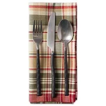DII Give Thanks Plaid Napkin Set for Fall Decor