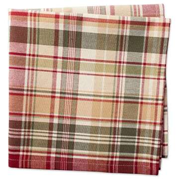 DII Give Thanks Plaid Napkin Set for Fall Decor