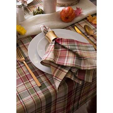 DII Give Thanks Plaid Napkin Set for Fall Decor