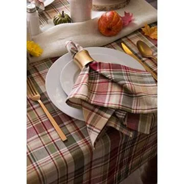 DII Give Thanks Plaid Napkin Set for Fall Decor