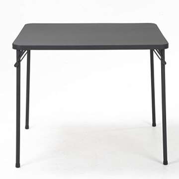 COSCO Products 34" Square Resin Top Folding Table, Black