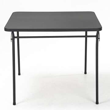 COSCO Products 34" Square Resin Top Folding Table, Black