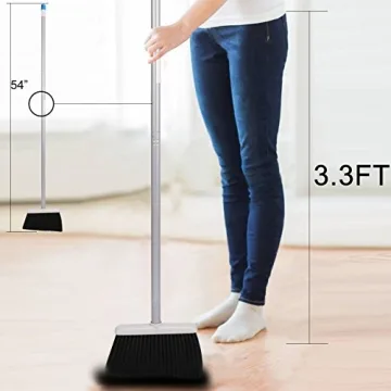 TreeLen Long Handle Broom Set for Effortless Sweeping