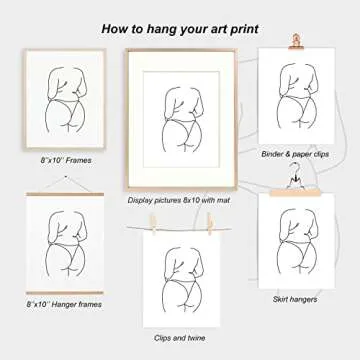 heilkee Feminist Wall Art Black and White Minimalist Line Art Prints for Bedroom Aesthetic Modern bathroom Decor Woman Body Positive Gifts(UNFRAMED 8x10in)