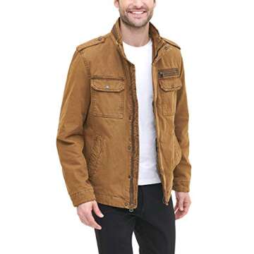 Levi's Washed Military Cotton Jacket for Men, Worker Brown