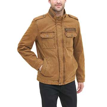 Levi's Washed Military Cotton Jacket for Men, Worker Brown