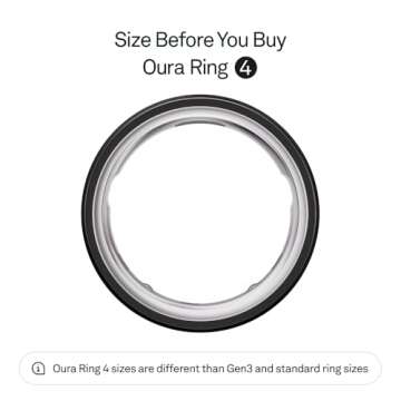 Oura Ring 4 - Black - Size 7 - Smart Ring with Sizing Kit and Advanced Health Tracking