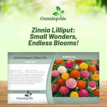 Outsidepride Zinnia Seeds - 1000 Pcs Annual Blend of Hardy Compact Mixed Color Ball-Shaped Blooms for Planting in Outdoor Containers, Borders, Flower Beds, Cutting Gardens & Pollinator-Friendly Spaces