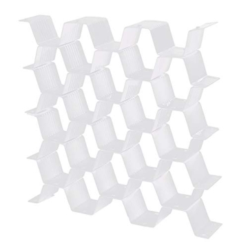 Adjustable Honeycomb Drawer Organizer 8 PC White Grid