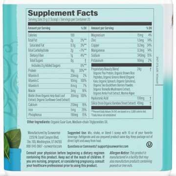 Vegan Collagen Building Powder Protein Peptide with Biotin Vitamin C Hyaluronic Acid Collagen Protei...