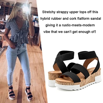 Athlefit Women's Wedge Sandals Comfortable Summer Footwear