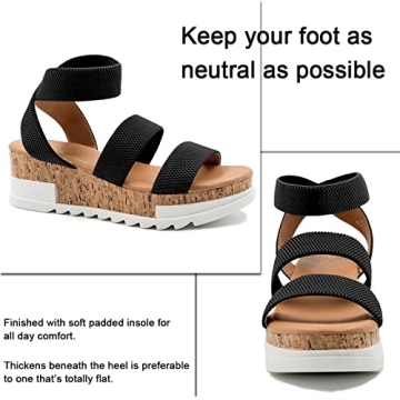 Athlefit Women's Wedge Sandals Comfortable Summer Footwear