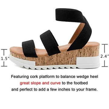 Athlefit Women's Wedge Sandals Comfortable Summer Footwear