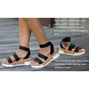 Athlefit Women's Wedge Sandals Comfortable Summer Footwear