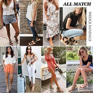 Athlefit Women's Wedge Sandals Comfortable Summer Footwear