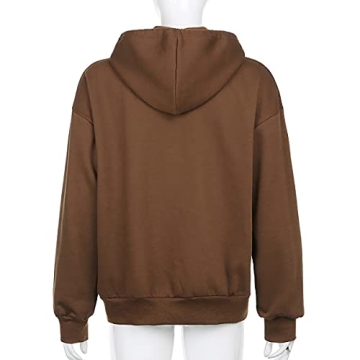 Meladyan Women Oversized Zip Up Hoodie for Comfort