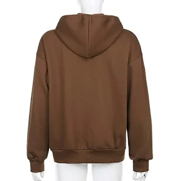 Meladyan Women Oversized Zip Up Hoodie for Comfort