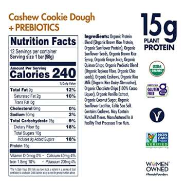 SHANTI BALANCE | Gut Health Cashew Cookie Dough | 17G Plant Based Protein | Organic Gluten Free Supe...
