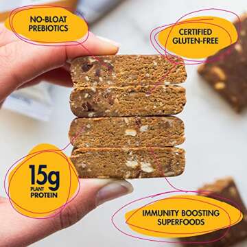 SHANTI BALANCE | Gut Health Cashew Cookie Dough | 17G Plant Based Protein | Organic Gluten Free Superfood | Immunity Boosting | Performance Nutrition | 12 Count, 2 oz Bars