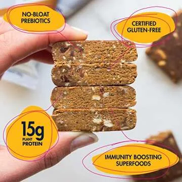 SHANTI BALANCE | Gut Health Cashew Cookie Dough | 17G Plant Based Protein | Organic Gluten Free Superfood | Immunity Boosting | Performance Nutrition | 12 Count, 2 oz Bars