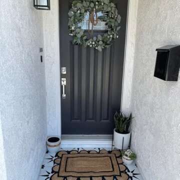 KLAVATE Scalloped Home Decor Braided Bohemian Jute Classic Quality Made Natural Hand Woven Area Rug ...