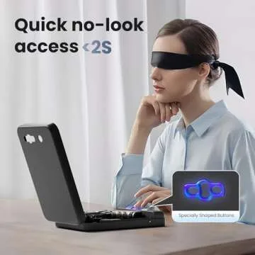 Grimtron Portable Pistol Safe – Electronic Lock Box & Key Access, Silent Mode, Compact Car Gun Safe for Handgun, Small Single Safe for Travel, Office, Dorm Use