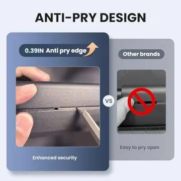 Grimtron Portable Pistol Safe – Electronic Lock Box & Key Access, Silent Mode, Compact Car Gun Safe for Handgun, Small Single Safe for Travel, Office, Dorm Use