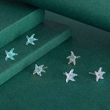 KMEOSCH Hypoallergenic Cute Plastic Seastar Earrings