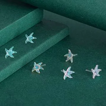 KMEOSCH Hypoallergenic Cute Plastic Seastar Earrings