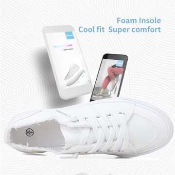 Women's Play Fashion Sneaker White Color Washed and Leopard Canvas Slip on Shoes（White US8）