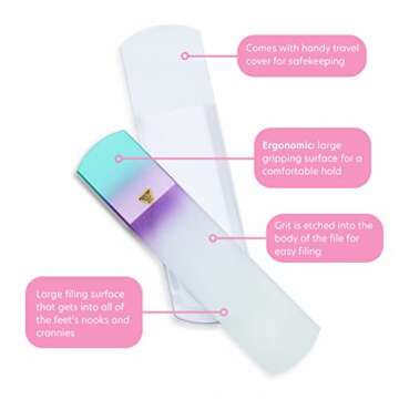 BONA FIDE BEAUTY Czech Glass Dual-Sided Foot File for Luxurious Self-Care