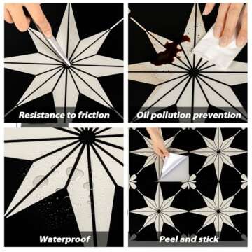 Stylish Waterproof Peel and Stick Floor Tiles - RomDeco