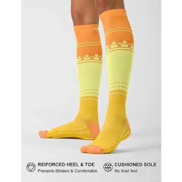 FITRELL 3 Pairs Compression Socks for Women and Men 20-30mmHg- Support Socks for Travel, Running, Nurse, Knee High, Popsicle, S/M