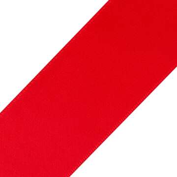 1-1/2" X 100 Yards Double Faced Satin Ribbon Red Polyester Ribbon for Gift Wrapping Wedding Decoration Floral Arrangement Crafts
