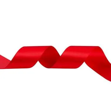 1-1/2" X 100 Yards Double Faced Satin Ribbon Red Polyester Ribbon for Gift Wrapping Wedding Decoration Floral Arrangement Crafts