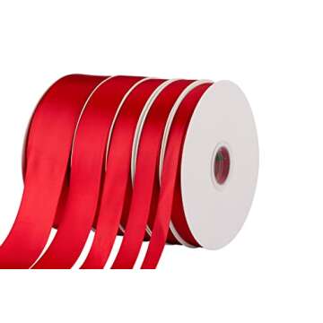 1-1/2" X 100 Yards Double Faced Satin Ribbon Red Polyester Ribbon for Gift Wrapping Wedding Decoration Floral Arrangement Crafts