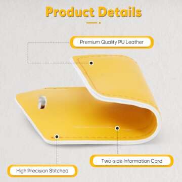 Travelambo Luggage Tags for Suitcases Faux Leather Privacy Protection 2 Pack Bag Tags Travel Accesso...