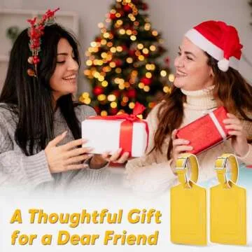 Travelambo Luggage Tags for Suitcases Faux Leather Privacy Protection 2 Pack Bag Tags Travel Accessories Essential, Energetic Yellow